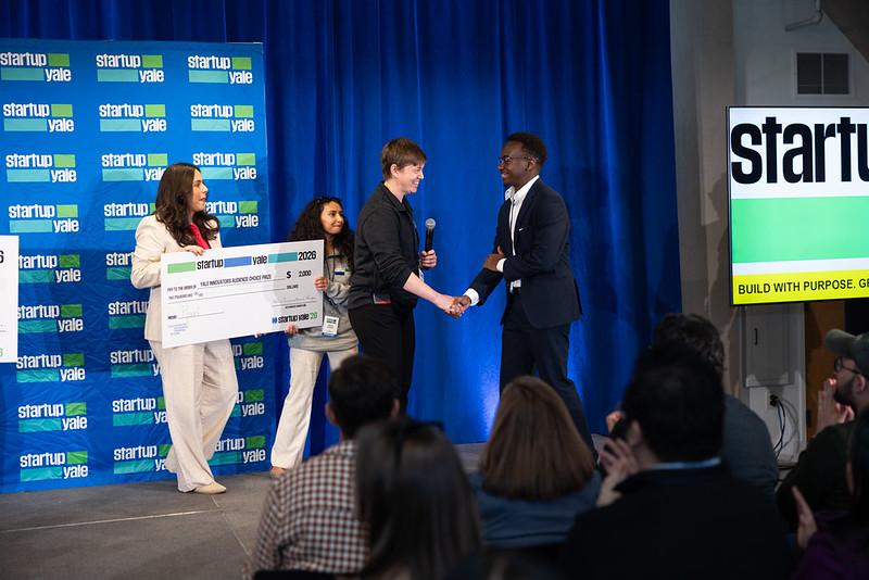 AssistiveMath team receiving the Yale Innovators Prize